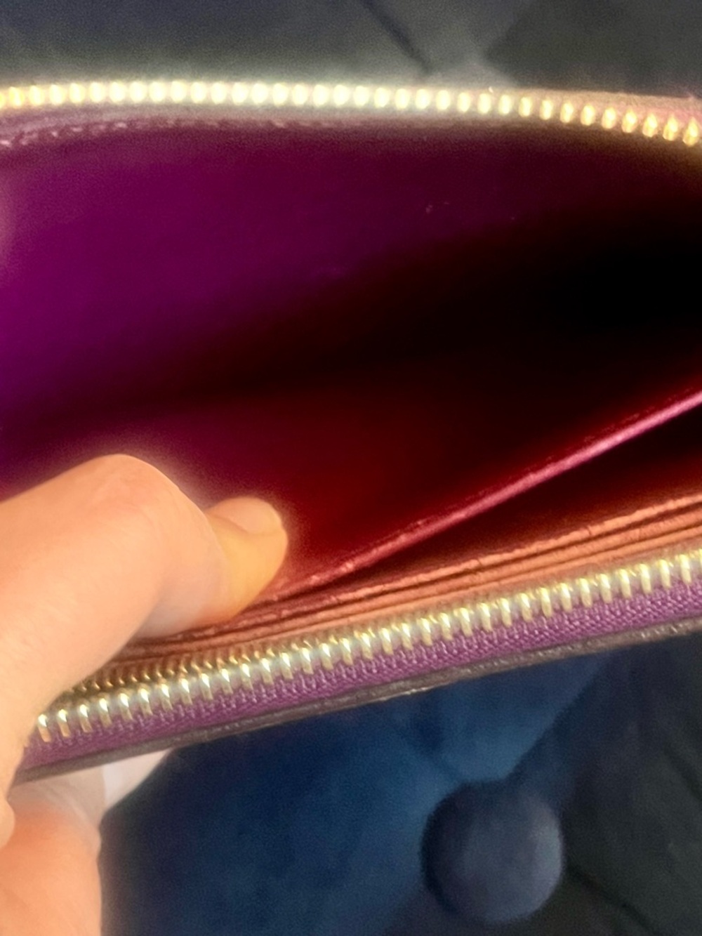 Pre-owned LV Amarante Monogram Vernis Zippy Wallet Purple Patent Leather - Picture 10 of 16